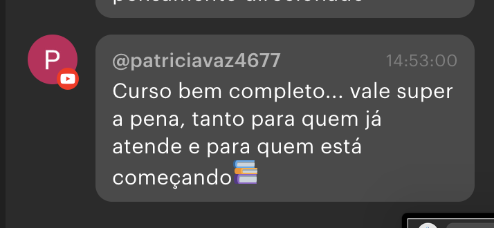 Depoimento de patriciavaz sobre o Manual da Psicoterapia Pro